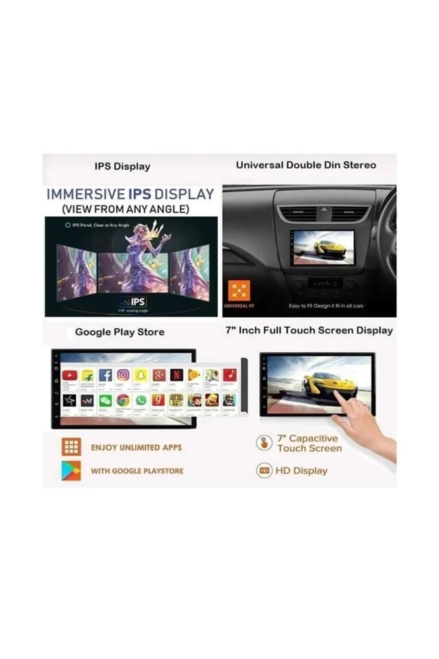 Mehter Aks-780 2Gb Ram 32Gb Hafıza Android Multimedya Car Playli Double Teyp 7inç Youtube Kamera