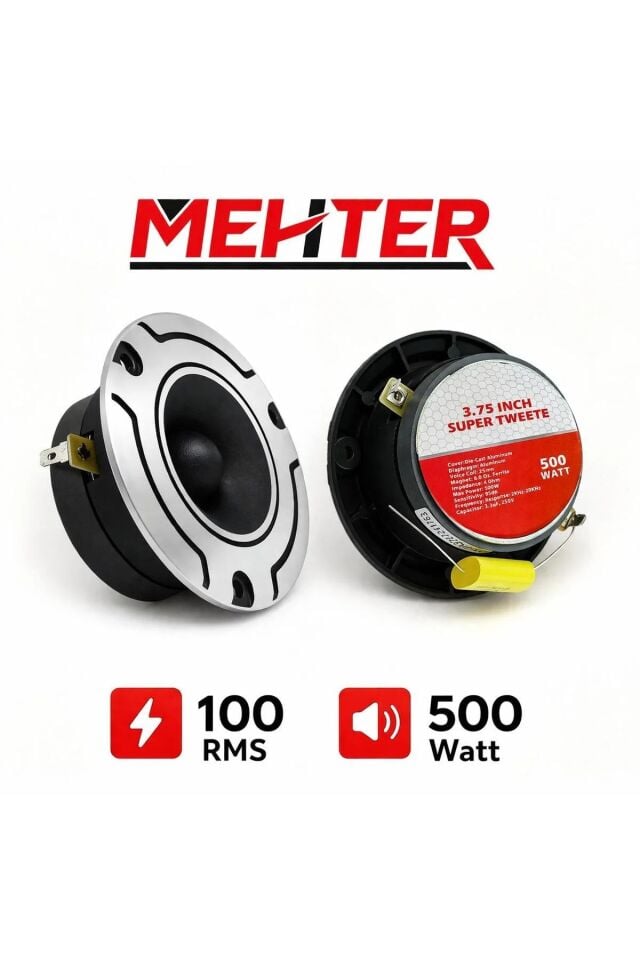 Mehter Mt-Tw35 Çifti 1000wat-200w Rms 10 Cm Spl Dome Tweeter Tiz Tivitir 1. Sınıf Kalite