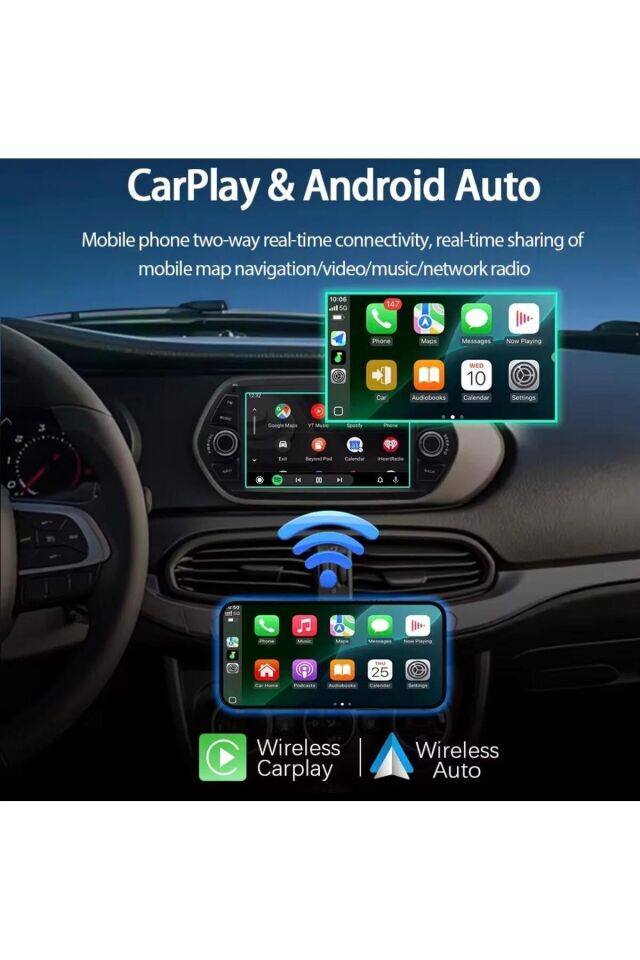 Mehter Fiat Egea Uyumlu Orijinal Görünüm 7inç 4/64 GB Piyano Black Kablosuz Car Play Dsp Multimedya Teyp